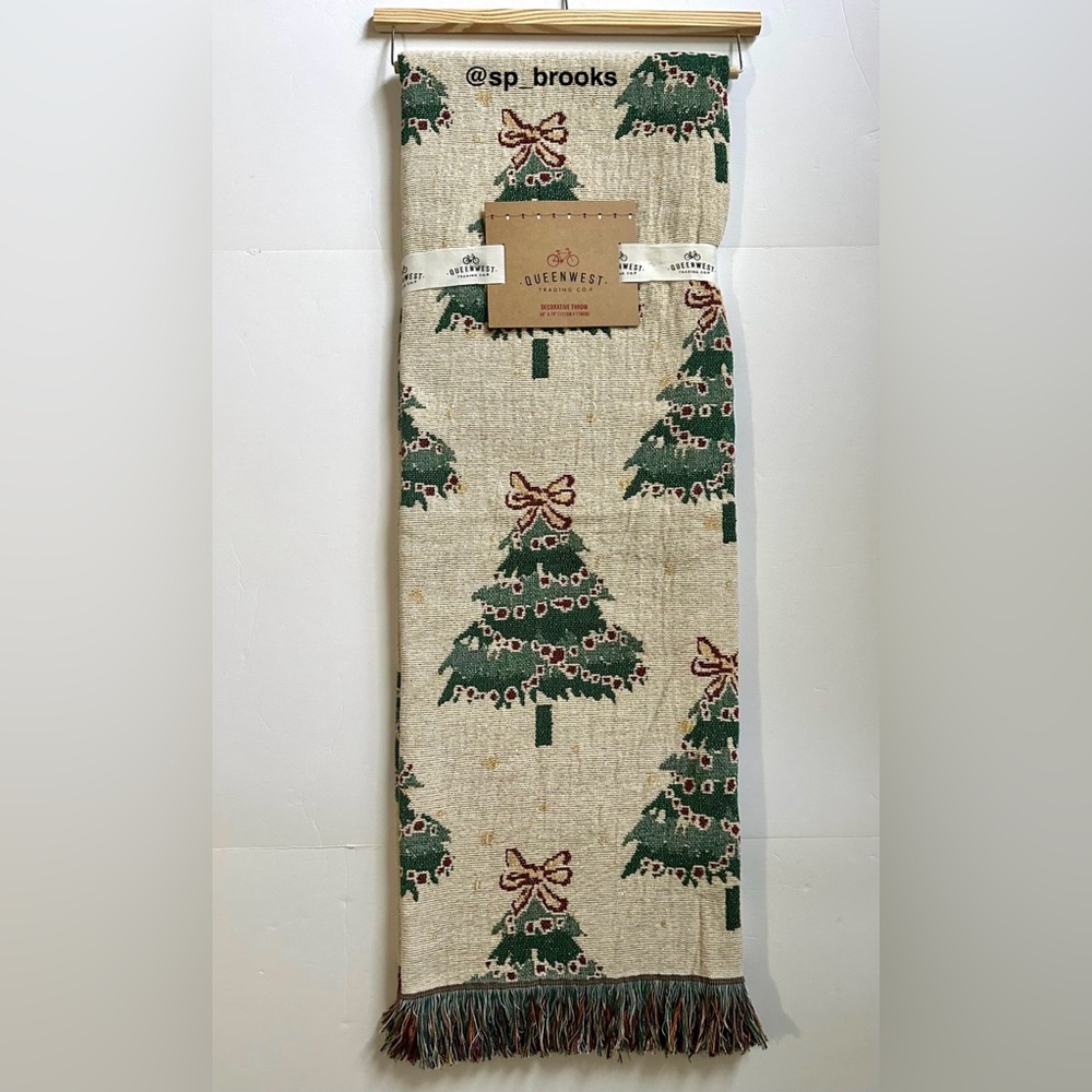 🎁Queenwest Decorative  Throw - Jacquard - Reversible Christmas Holiday Throw